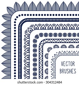 Vector brushes. Vintage decorative elements. Oriental pattern, vector illustration.  Islam, Arabic, Indian, turkish, pakistan, chinese, ottoman motifs