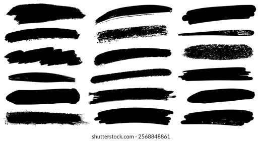 Vector Brushstrokes Set. Bold and Artistic Stroke, brush texture