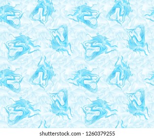 Vector bseamless background with low poly mermaid triangle myth creature fairy fantasy mystic. Poligonal point line abstract neutral gray white geometric. Beautiful underwater depth ocean repeating