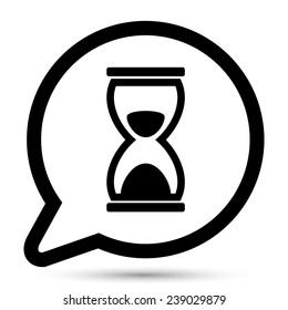 Vector bubble with hourglass icon 