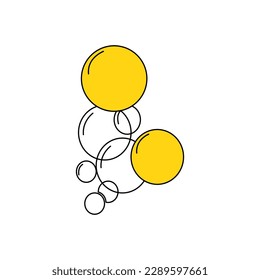 Vector bubble illustration. Illustration of bubble. Bubble cartoon style icon. Isolated on a white background. bubble icon. 