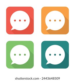 Vector Bubble Message With Shadow Icon Set