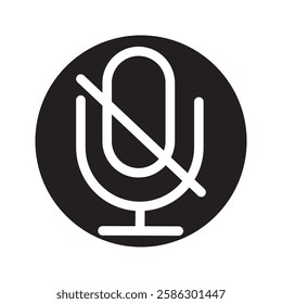 Vector bubble with microphone off icon