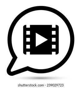 Vector bubble with movie icon 