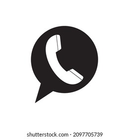 Vector bubble with phone icon symbol
