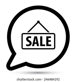 Vector bubble with sale board icon