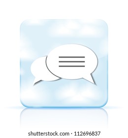 Vector bubble speech app icon on white background. Eps 10