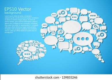 vector bubble speeches on blue