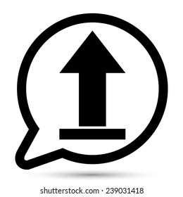 Vector bubble with upload icon 