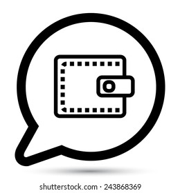 Vector bubble with wallet icon 