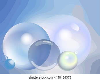 Vector bubbles. The elements of design. Blue abstract background. 
