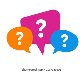 Vector bubbles with question mark. Question icons isolated on white.