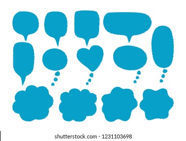 Vector bubbles speech doodle set. hand-drawn.