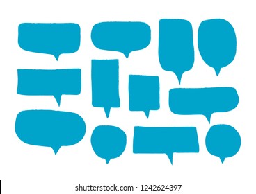 Vector bubbles speech doodle set. hand-drawn.