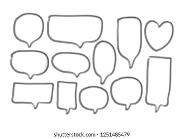 Vector bubbles speech doodle set. hand-drawn.