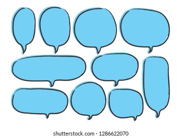 Vector bubbles speech doodle set. hand-drawn.