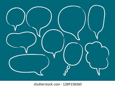 Vector bubbles speech doodle set. hand-drawn.