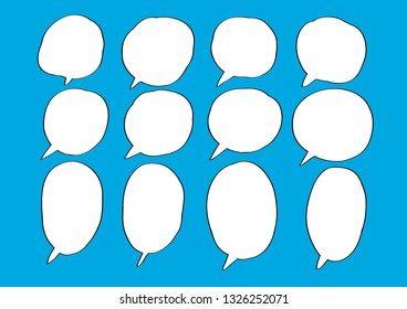 Vector bubbles speech doodle set. hand-drawn.