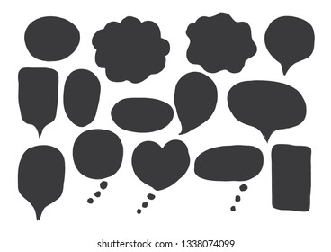 Vector bubbles speech doodle set. hand-drawn.