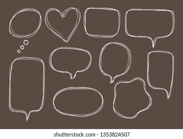 Vector bubbles speech doodle set. hand-drawn.