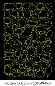 Vector bubbles speech doodle set. hand-drawn.