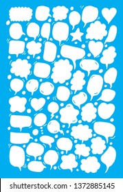 Vector bubbles speech doodle set. hand-drawn.