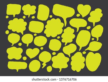 Vector bubbles speech doodle set. hand-drawn.