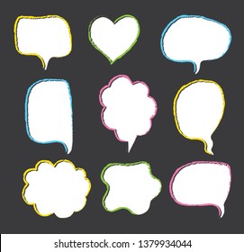 Vector bubbles speech doodle set. hand-drawn.