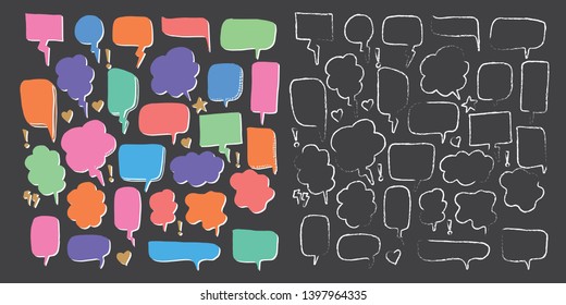 Vector bubbles speech doodle set. hand-drawn.
