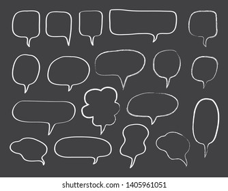 Vector bubbles speech doodle set. hand-drawn.