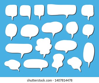 Vector bubbles speech doodle set. hand-drawn.