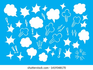 Vector bubbles speech doodle set. hand-drawn. BOOM,WOW.