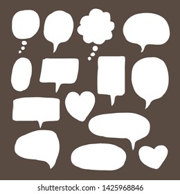 Vector bubbles speech doodle set. hand-drawn.