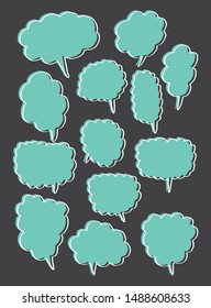Vector bubbles speech doodle set. hand-drawn.