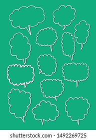 Vector bubbles speech doodle set. hand-drawn.
