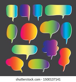 Vector bubbles speech doodle set. hand-drawn.