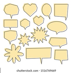 Vector bubbles speech doodle set.