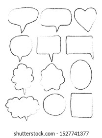 Vector bubbles speech doodle set. hand-drawn.