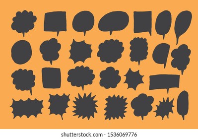 Vector bubbles speech doodle set. hand-drawn.