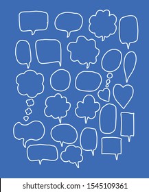 Vector bubbles speech doodle set. hand-drawn.