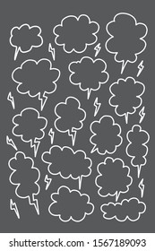 Vector bubbles speech doodle set. hand-drawn. digital painting.