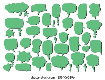Vector bubbles speech doodle set. hand-drawn.