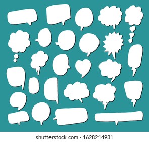 Vector bubbles speech doodle set. hand-drawn.