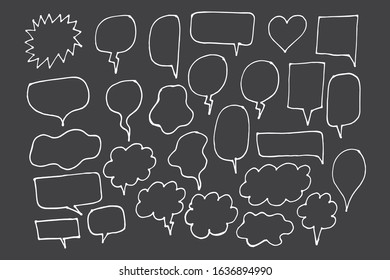 Vector bubbles speech doodle set. hand-drawn. digital printing