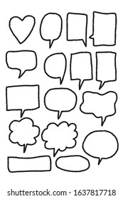 Vector bubbles speech doodle set. hand-drawn. digital printing