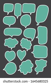Vector bubbles speech doodle set. hand-drawn.
