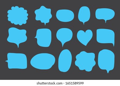 Vector bubbles speech doodle set. hand-drawn. Illustration