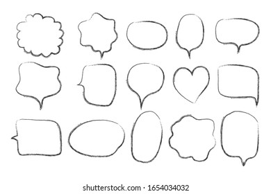 Vector bubbles speech doodle set. hand-drawn. 