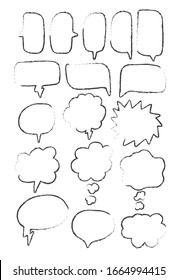 Vector bubbles speech doodle set. hand-drawn. digital printing