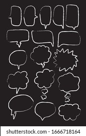 Vector bubbles speech doodle set. hand-drawn. digital printing